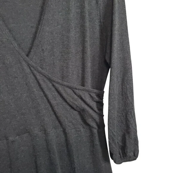 Boden Size 16R 16 Dress Light Knit Sweater Mock Wrap Midi Silk Cashmere Blend - Picture 10 of 12